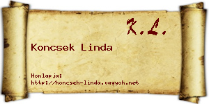 Koncsek Linda névjegykártya